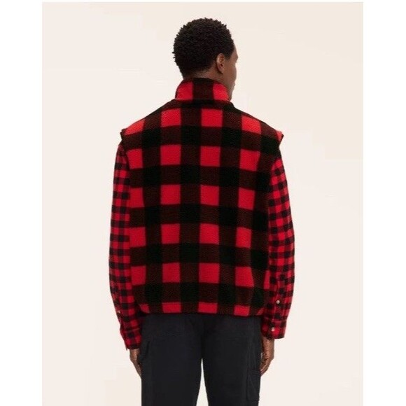 Target x Woolrich Buffalo Check Vest XL  Red Fleece Zip Men’s - Picture 9 of 11